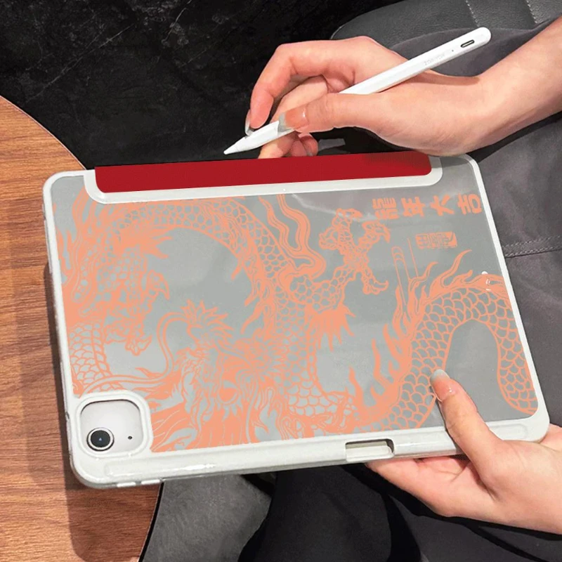 Exquisite Dragon Paint Smart PU Tablet Case