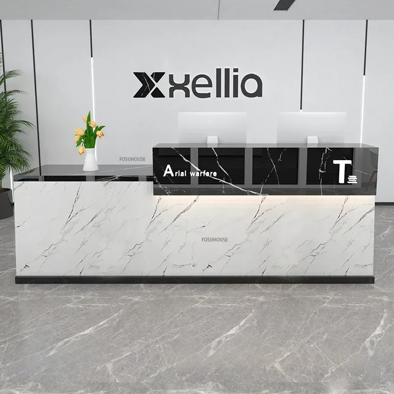 Modern Restaurant Shop Cashier Simple Company Front Desk Reception Desks Hotel Service Counter Beauty Salon Reception Desk Bar X