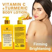 Lotion corporelle à la vitamine C et au curcuma 444 ml, raffermissante, éclaircissante, hydratante, nourrissante, adoucissante pour peaux sèches et rugueuses, crème réparatrice pour le soin du corps. 1