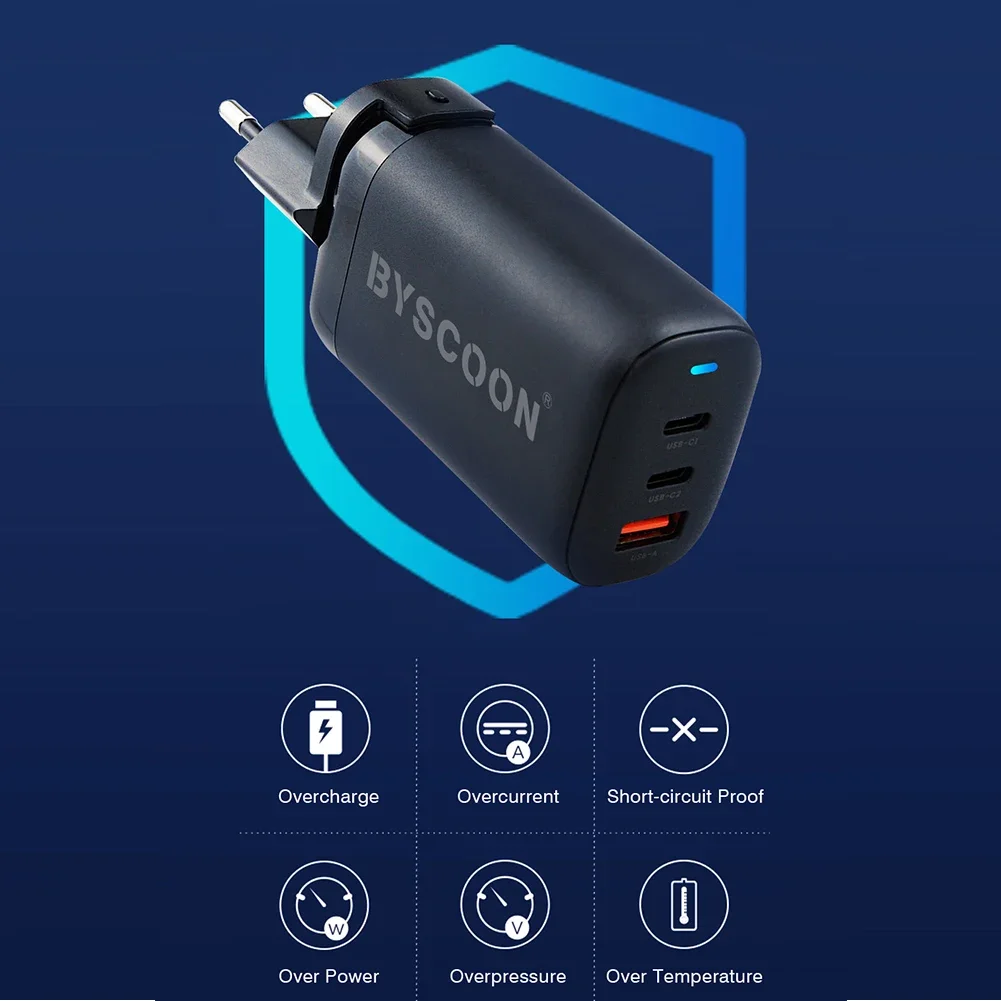 Byscoon-GaN USB CŸ , 65W, PPS, PD, QC4.0  , ƺ Ʈ, IPAD, º, Ｚ S23, S22 Ʈ