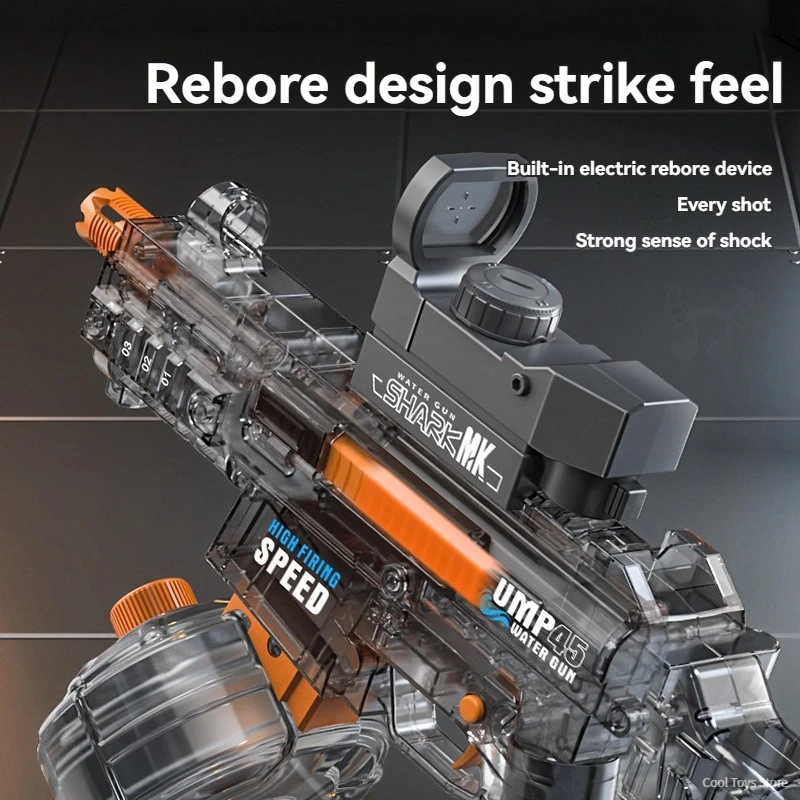 UMP45 Electric Light Water Gun Powerful Toy Machine Gun Automatic Continuous Shooting Gun Summer Beach Battle Toy for Adults Boy 4
