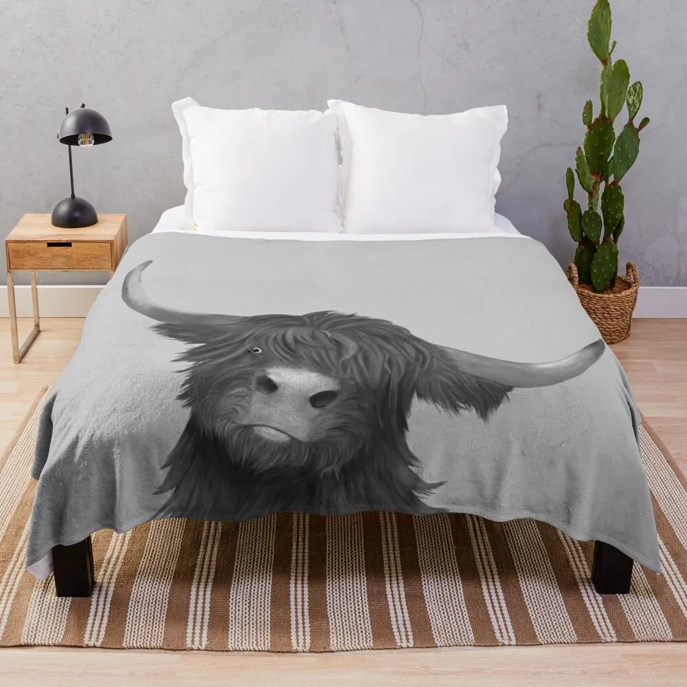 

Cute Highland Cow Throw Blanket sofa bed Fashion Sofa Blankets Sofa Blankets