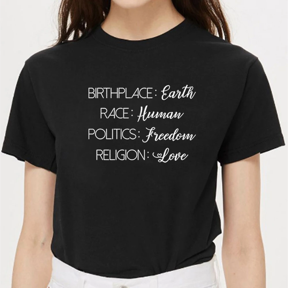 Birthplace Earth Race Human T Shirts Women Short Sleeve T Shirt Tshirt Women Top graphic tees women