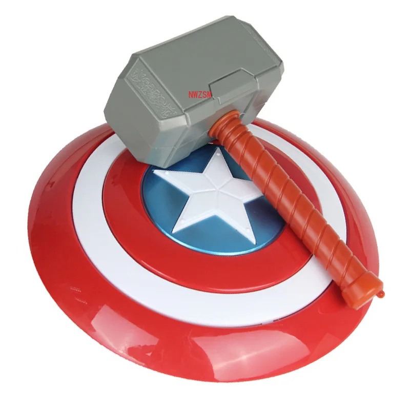 

32cm Captain America Shield Toy 28cm Thor Hammer Action Figures Toys for Children Halloween Cosplay Prop