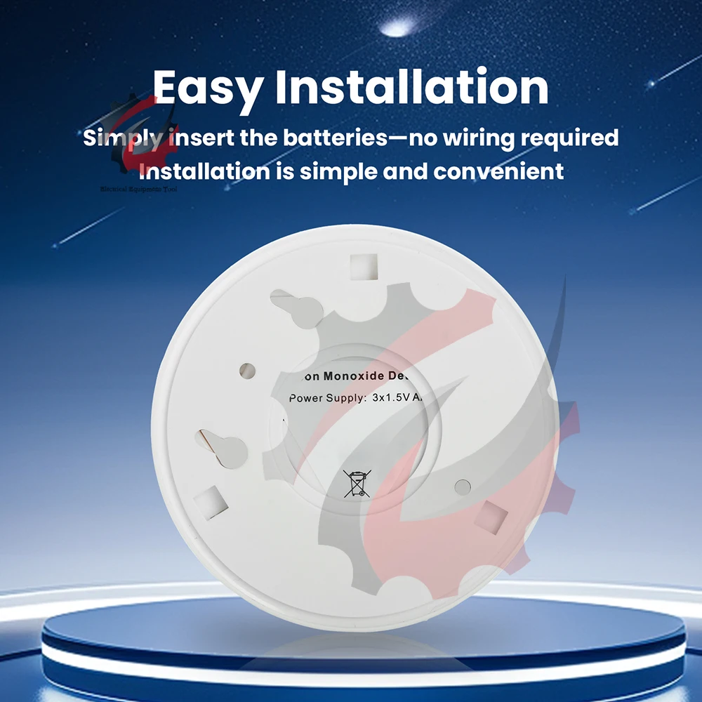 Bağımsız CO Alarm Sensörü Karbon Monoksit Alarm Dedektörü Yüksek Hassasiyetli Uyarı LCD Ekranlı CO Alarmı