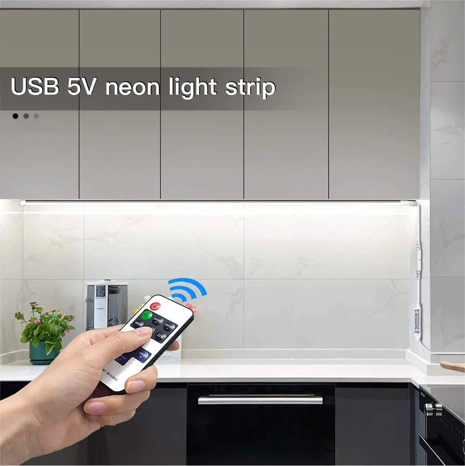 USB LED 스트립 조명 네온 사인 조명, 리모컨 방수, 유연한 테이프 리본, 조도 조절 LED 조명, 방 벽 장식, 5V