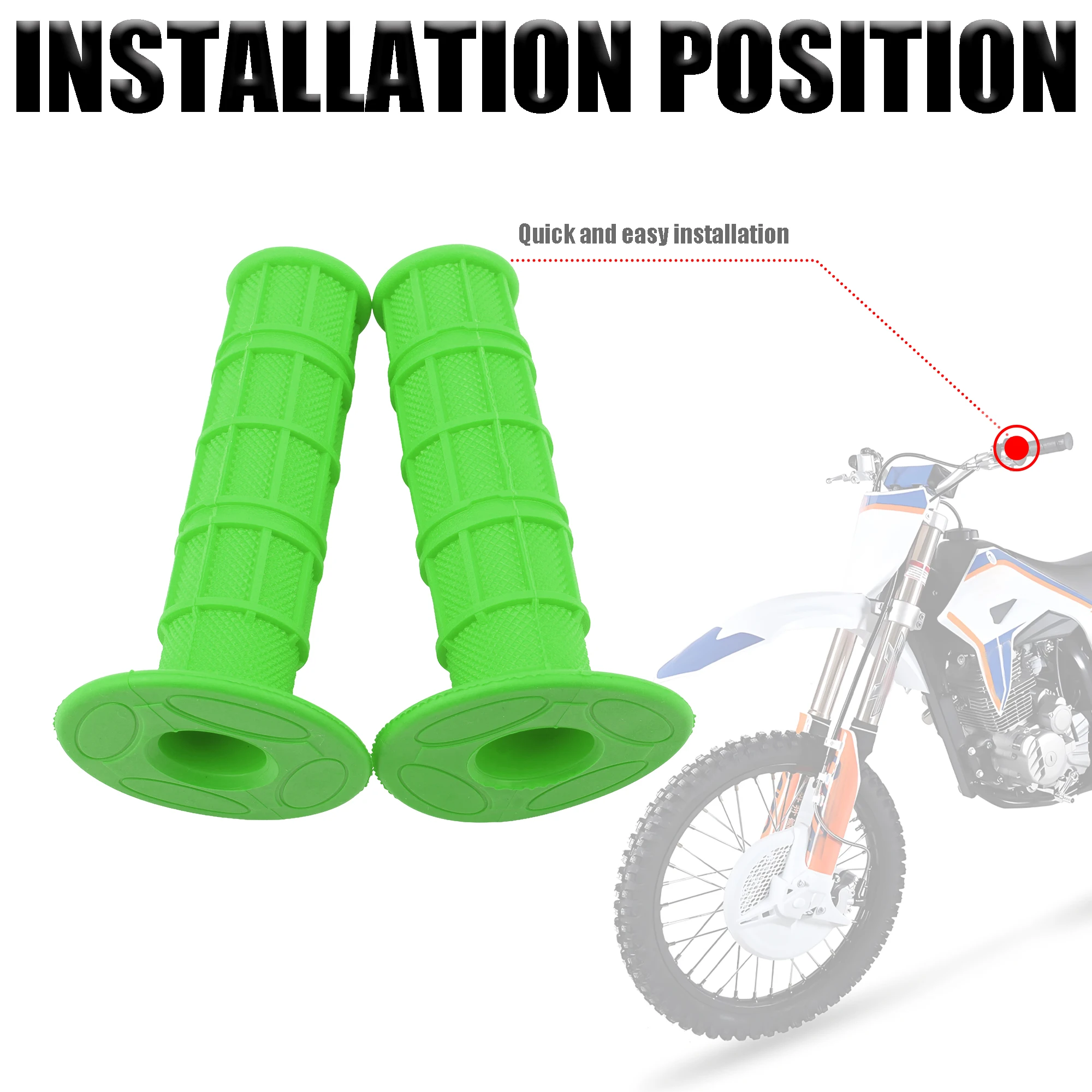 Vibrant Universal Motorcycle Handlebar Grips - 7/8 22mm Dirt Bike Accessories