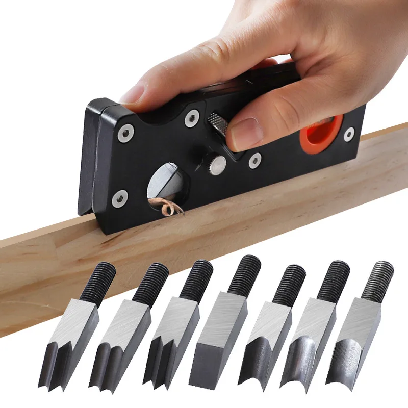 

Portable multifunctional woodworking chamfering planer adjustable depth 45 ° bevel planer multi angle chamfering tool