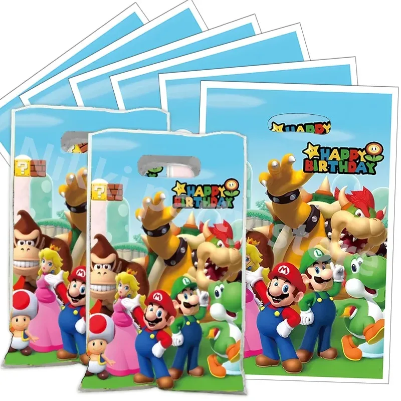 thumbnail image 1 of Bolsa de regalo de Super Bros., decoración para fiesta de cumpleaños, caja de dulces de plástico de Mario, suministros para fiesta de baby shower de la princesa Peach, juguete de regalo para niños, 1 of 5