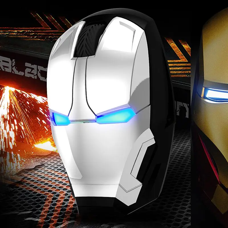 SENLIFANG Wireless mouse for Iron man appearance Creative power saving Notebook PC games mice The coolest Art with mouse pad laptop mouse