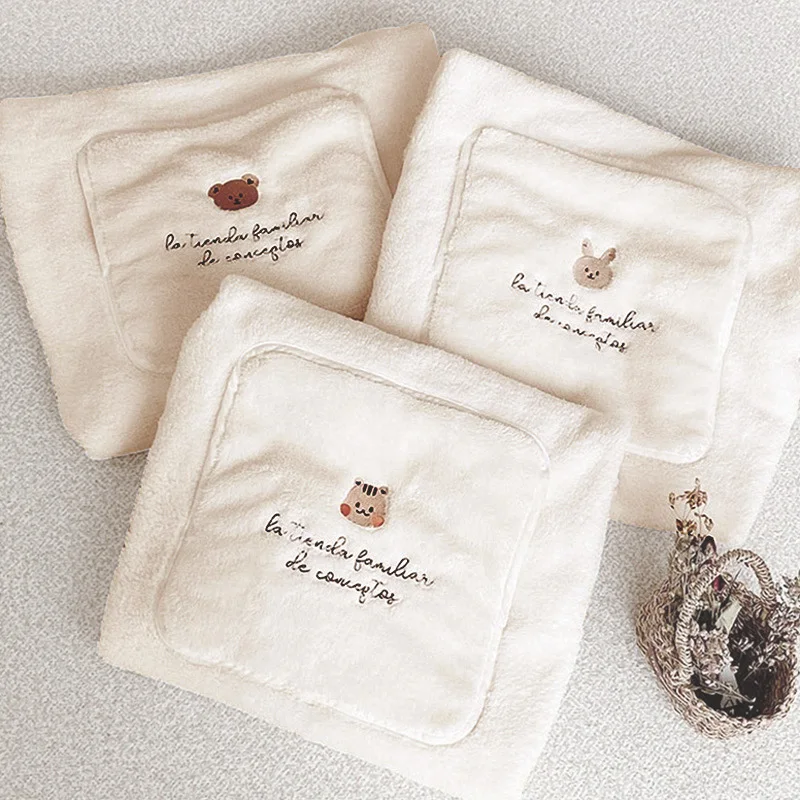 Flannel Baby Blanket Coral Fleece Stroller Cover Cute Bear Winter Windproof Kids Blankets Infant Nap Warm Quilt Swaddle Wrap 6