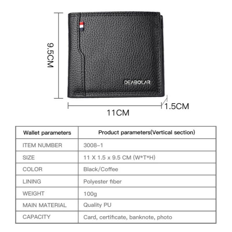Vintage Men's Leather Wallet High Quality Multi Function ID Credit Driver License Card Bag 4