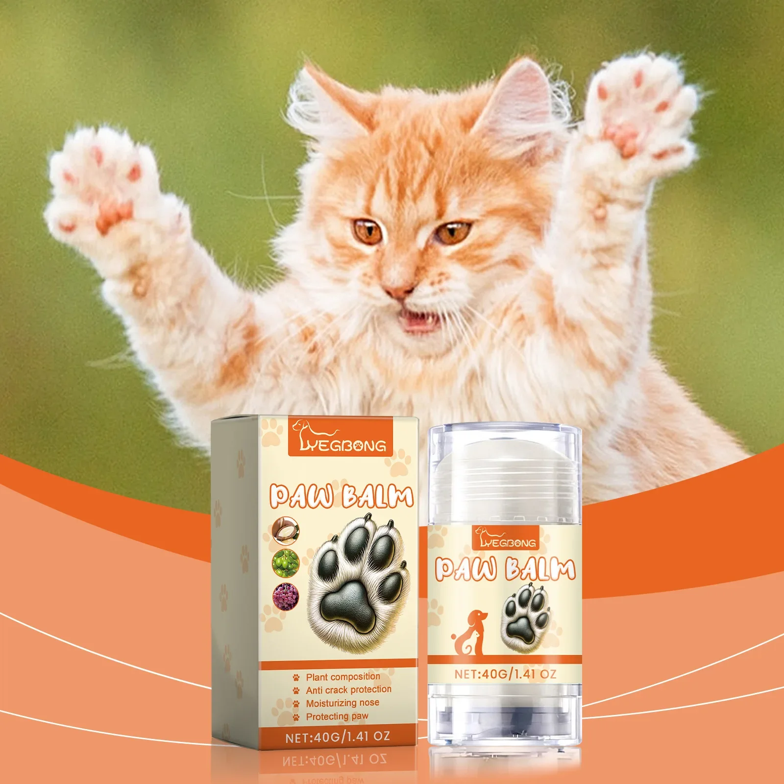 YEGBONG Pet Moisturizing Claw Cream Stick, Pet Moisturizing Foot Care Anti-drying Crack Softening Foot Claw Cream
