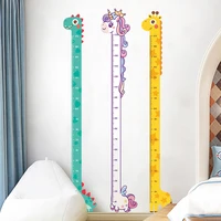 Cute Cartoon Height Sticker Unicorn Dinosaur Giraffe Wall Height Measuring Ruler Stickers For Kids Room Kindergarten Decor