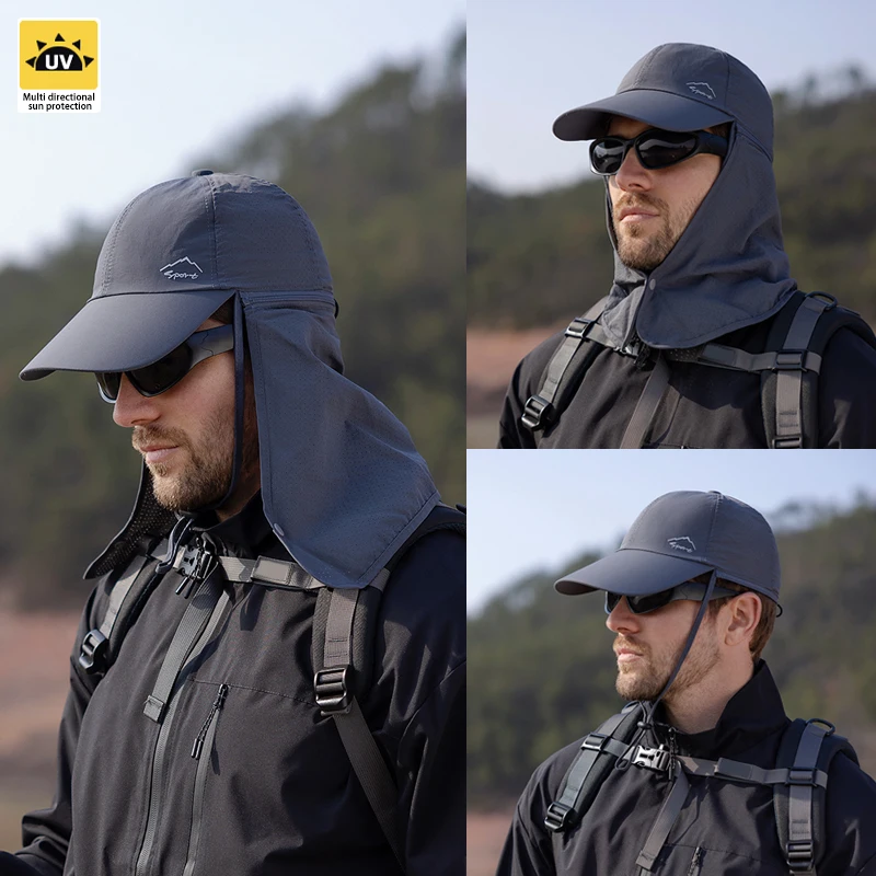 Chapeau de pêcheur Xinbaoguan 9237 été protection solaire homme femme séchage rapide écharpe casquette