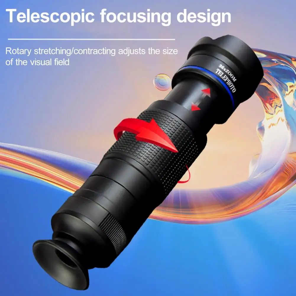Mobile Phone Telescope 36X Magnification Clear Lens Portable Outdoor Hiking Bird Watching Concert Monocular Handheld Telescope