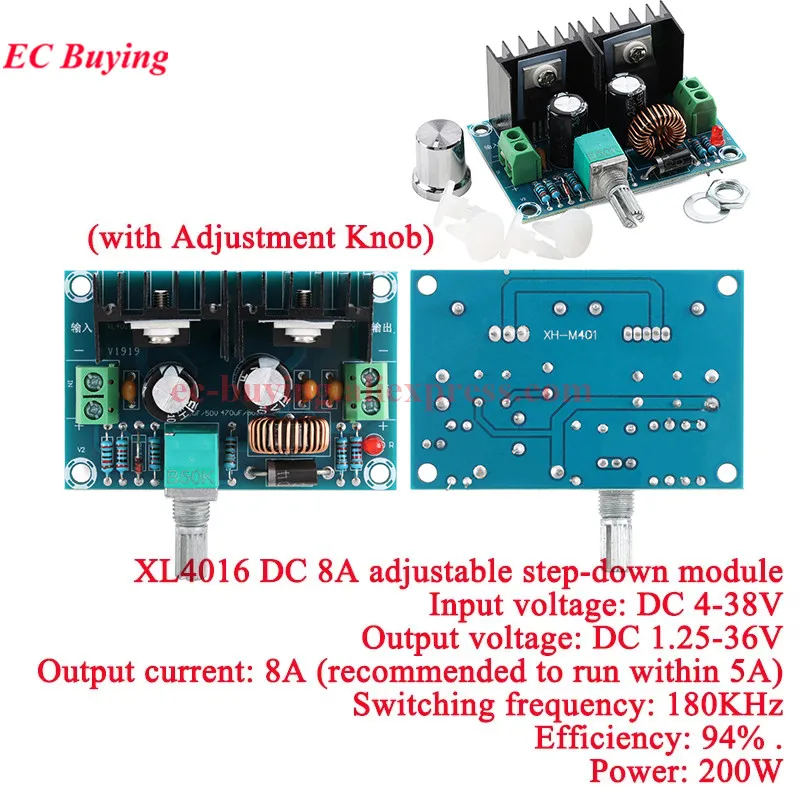 Module Régulateur DC-DC XL4016 8A - Step Down 4-38V à 1.25-36V, Avec Voltmètre, Neuf