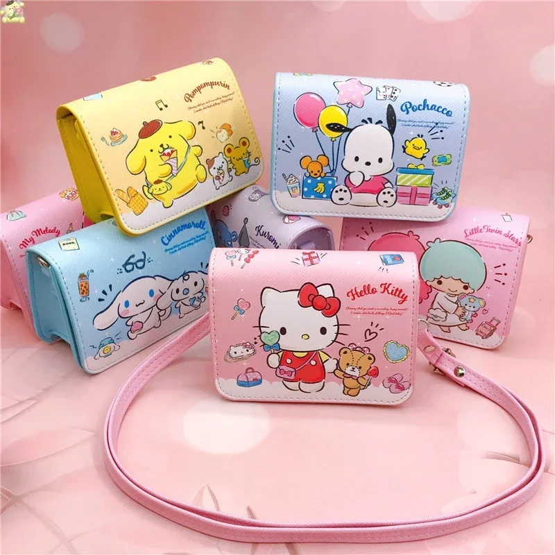 

Kawaii Sanrio My Melody Hello Kitty Messenger Bag Cartoon Cinnamoroll Magnetic Buckle Shoulder Backpack Outdoor Sweet Handbag
