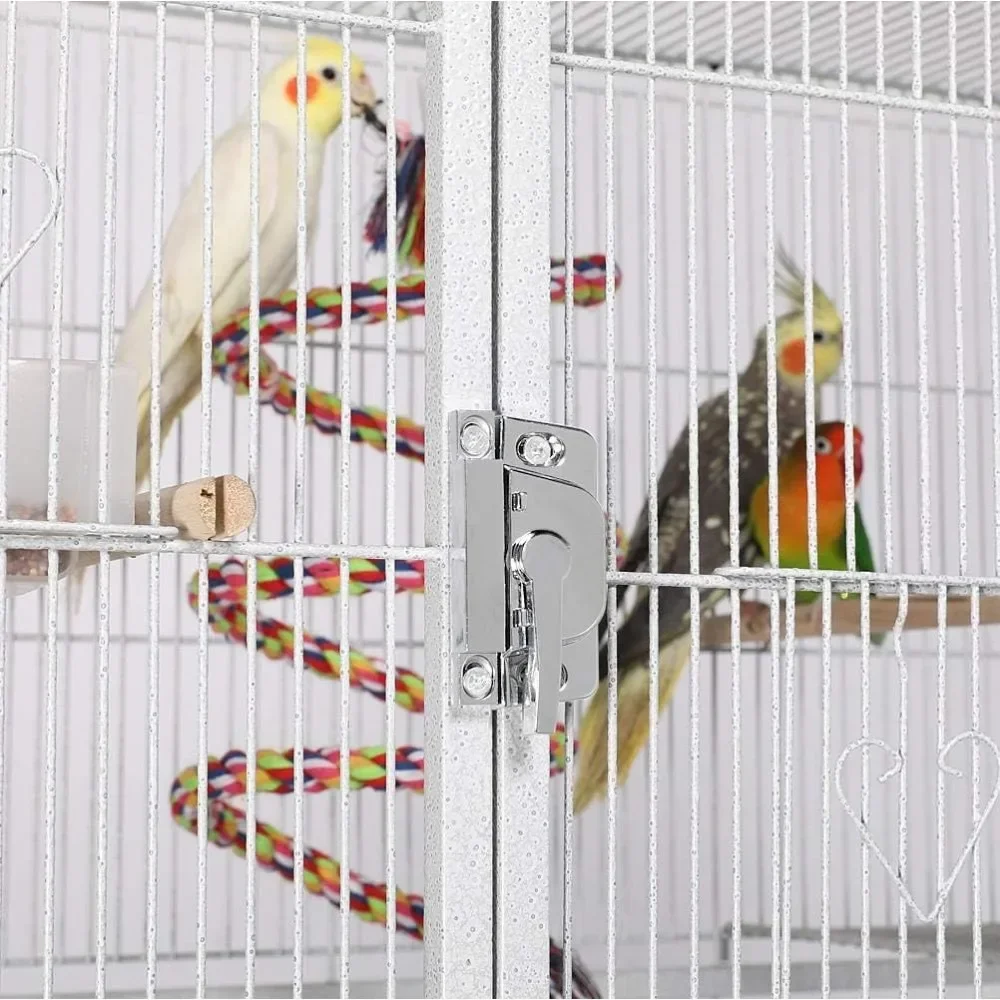 Extra Large Bird Cage 69'' Metal Parrot Cage w/Detachable Stand for Mid-Sized Parrots Cockatiels Conures Budgie Finch pet cage