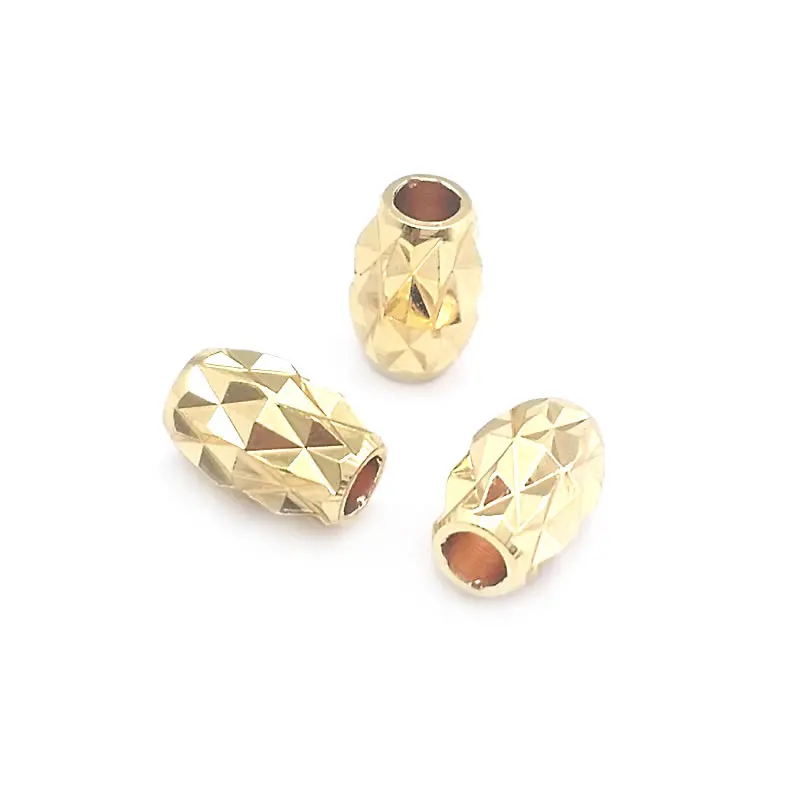 Cuentas de Brass Doradas de 18K Diseño Ovalado Cilíndrico Suministros para Hacer Joyería DIY - details 51