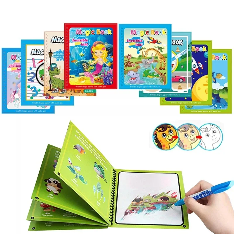 Magical Book Water Drawing Montessori Toys Reusable Coloring Book Magic  Water Drawing Book Sensory Early Education Toys for Kids - AliExpress