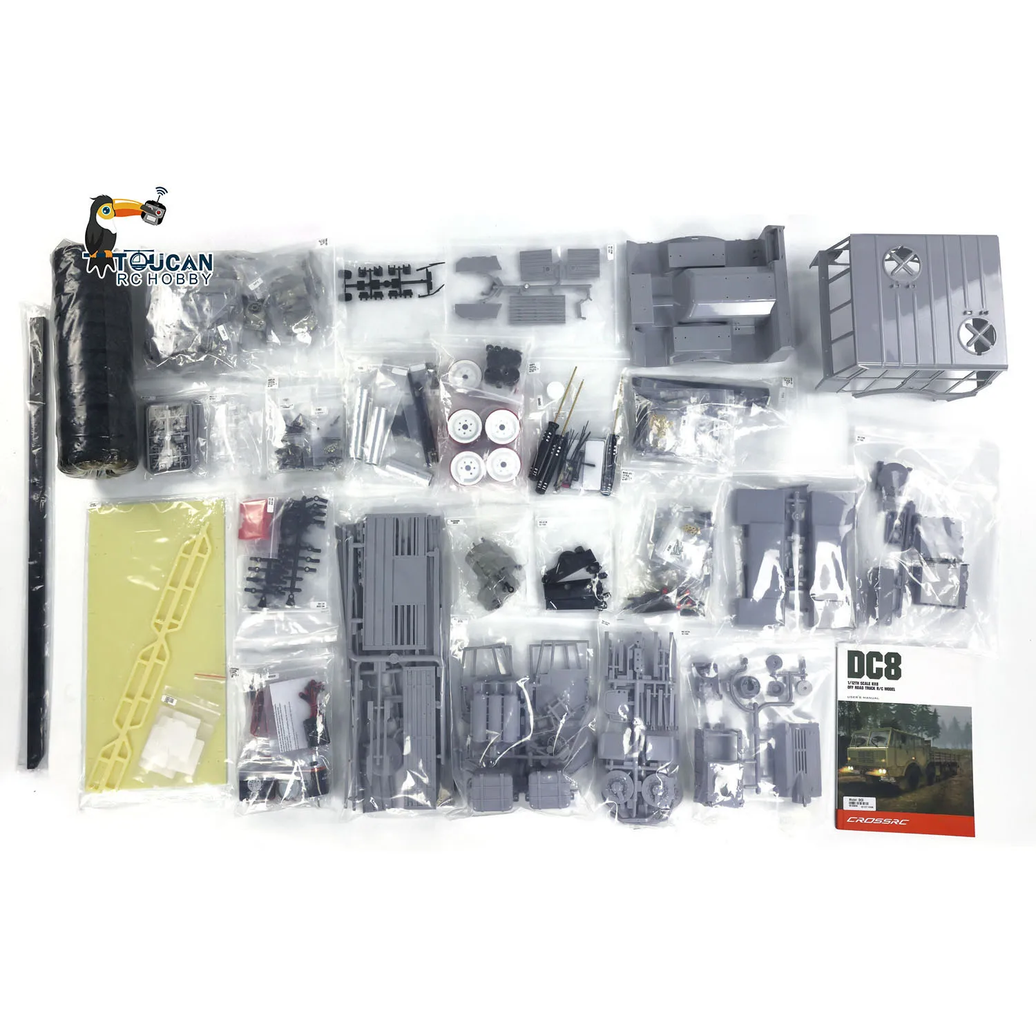 CROSSRC DC8 8X8 1/12 Electric Remote Control Off-road Military Truck Crawler Car Unpainted Unassembled Kits TH21784-SMT6 3