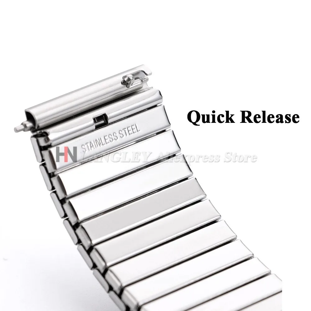Enhanced Stainless Steel Elastic Stretch Watch Strap - Adjustable Metal Expansion Bracelet