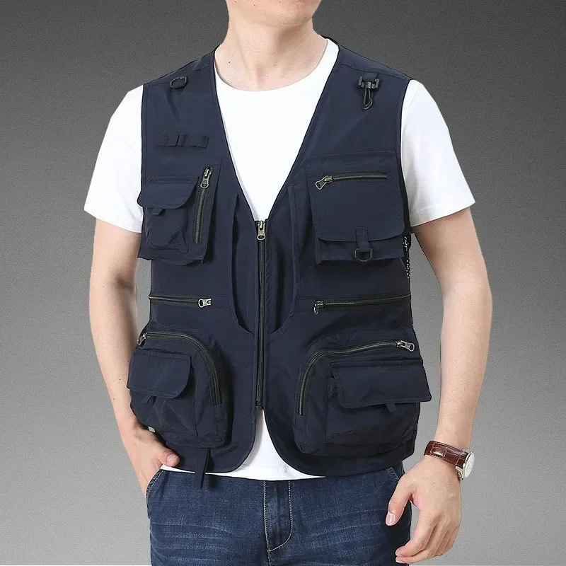 Hunting Vest Lightweight Windbreaker Large Size Men's Work Sleeveless Jacket Padded Waterproof Luxury Clothing Denim Clothes Man