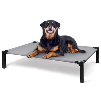 Elevated Dog Bed, Cooling Raised Pet Cot with Chew Proof Washable Breathable Mesh and Metal Frame, Portable Dog Cot Bed 1