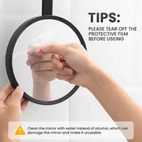 TAILI Shower Mirror Fogless for Shaving, Removable Anti Fog Wall Hanging Mirror for Travel Camping, Shower, Bathroom Mirror 2