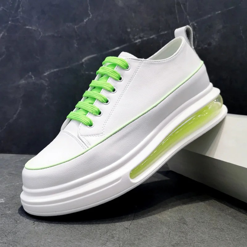 

Air Cushion White Shoes Men Shoes Autumn2023 New Genuine Leather Versatile Breathable Trend Fashion Youth Casual Shoes Men Shoes