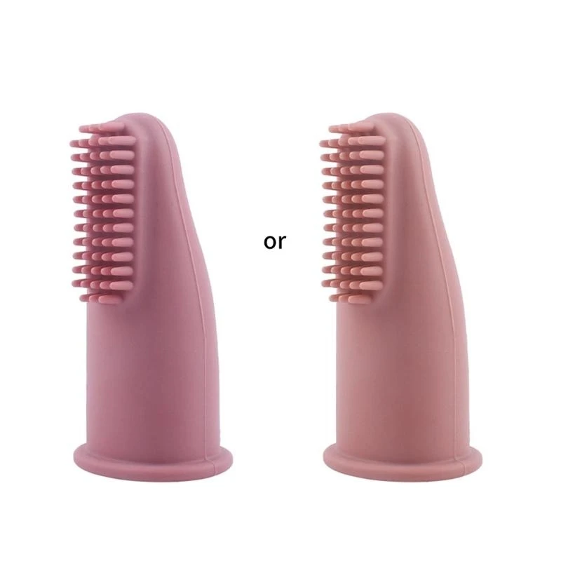 QX2D Silicone Baby Finger Toothbrush Infant Kid Care Massaging Teeth Clean Brush