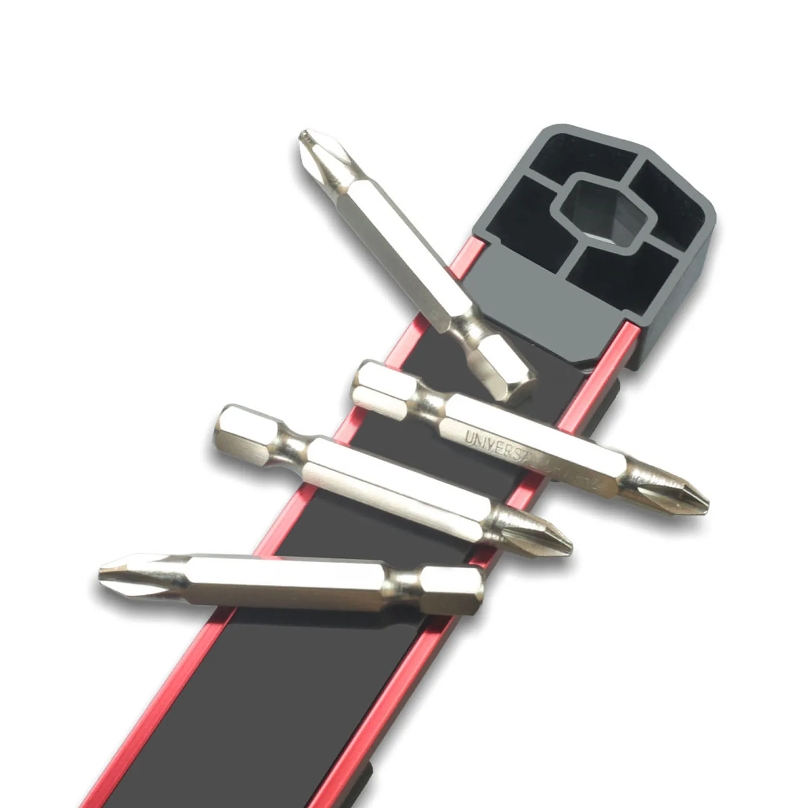 Drill Bit Organizer Wear Resist Aluminum Alloy 40 Slots Screwdriver Bit Organizer for Automotive Repair Electronic Maintenance