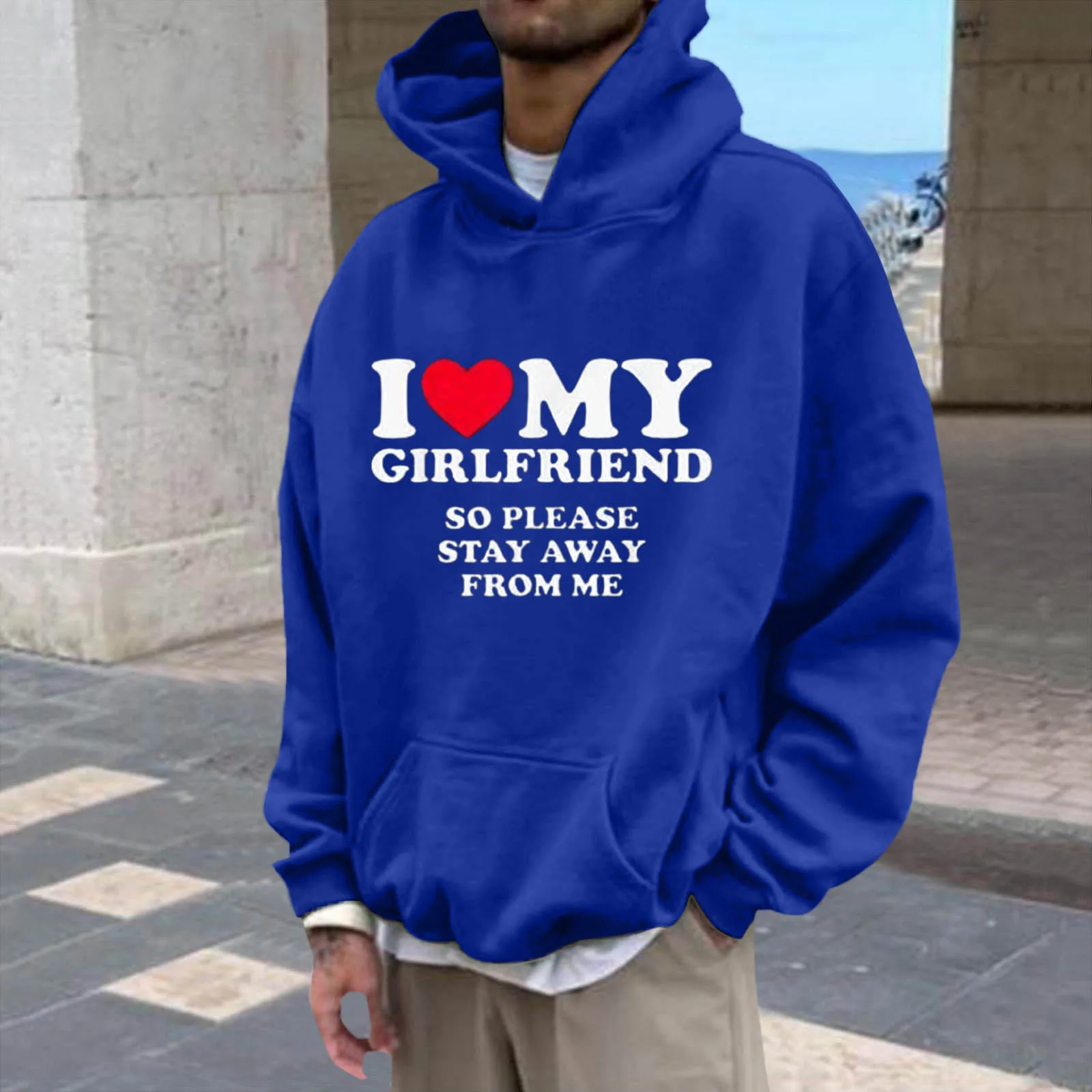 

Valentine's Day Mens Autumn And Winter Fashion Casual Valentine's Day Long Sleeved Hoodie Gift For Lovers Couple Clothes