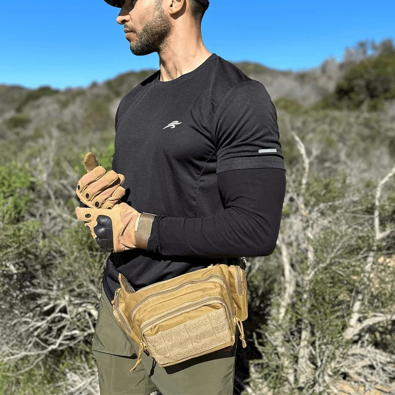 Outdoor Leisure Waist Bag Men Waist Fanny Pack Urban Health Walk Bag Multifunctional Hiking Running Sports Bodypack