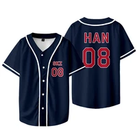 KPOP FELIX BANGCHAN CHANGBIN HYUNJIN SEUNGMIN LEE KNOW Baseball Jersey T-shirt Short Sleeve Graphic Women Men Oversized Tees - Image 4