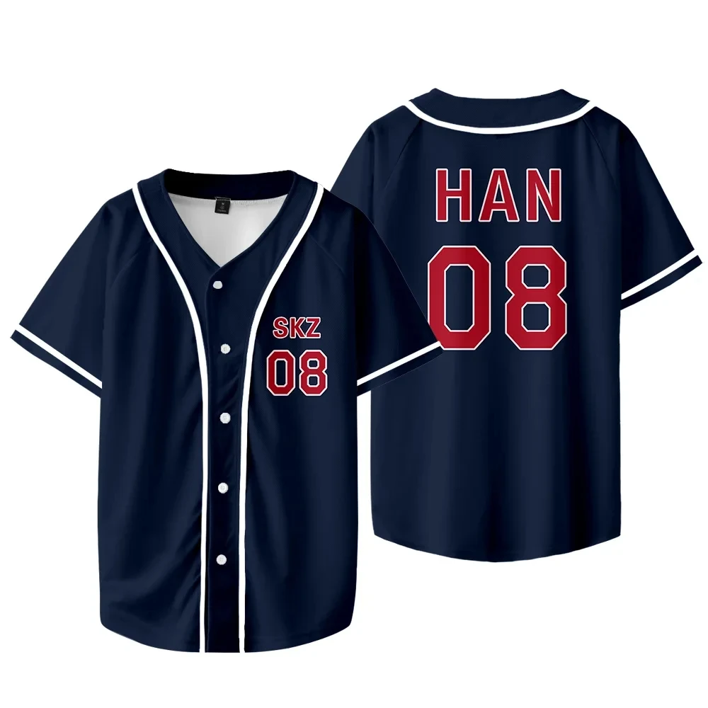 KPOP FELIX BANGCHAN CHANGBIN HYUNJIN SEUNGMIN LEE KNOW Baseball Jersey T-shirt Short Sleeve Graphic Women Men Oversized Tees 4