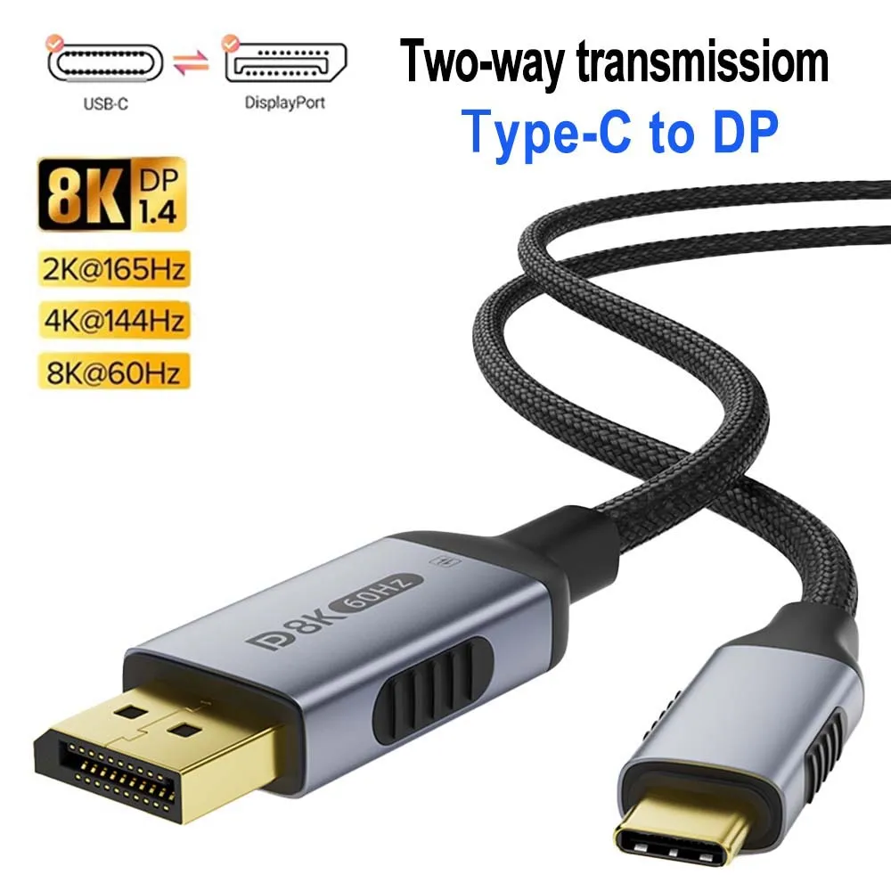 Ultra-High-Definition Type-C to DisplayPort Cable for Gaming and Professional Displays