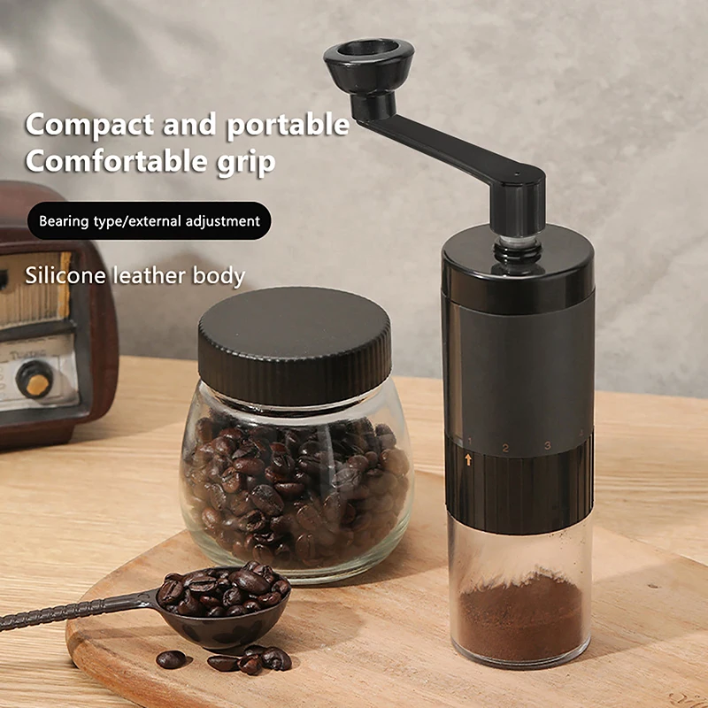 Compact Stainless Steel Manual Coffee Grinder for Espresso and Outdoor Adventures