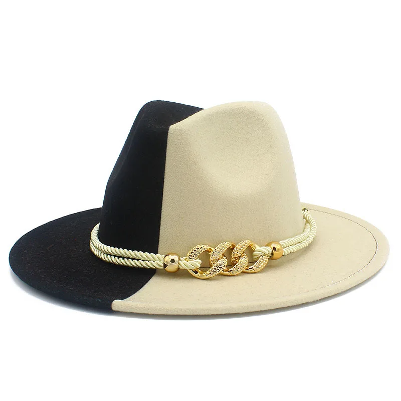 Men's Double Color Hat, Feather Jazz Hat