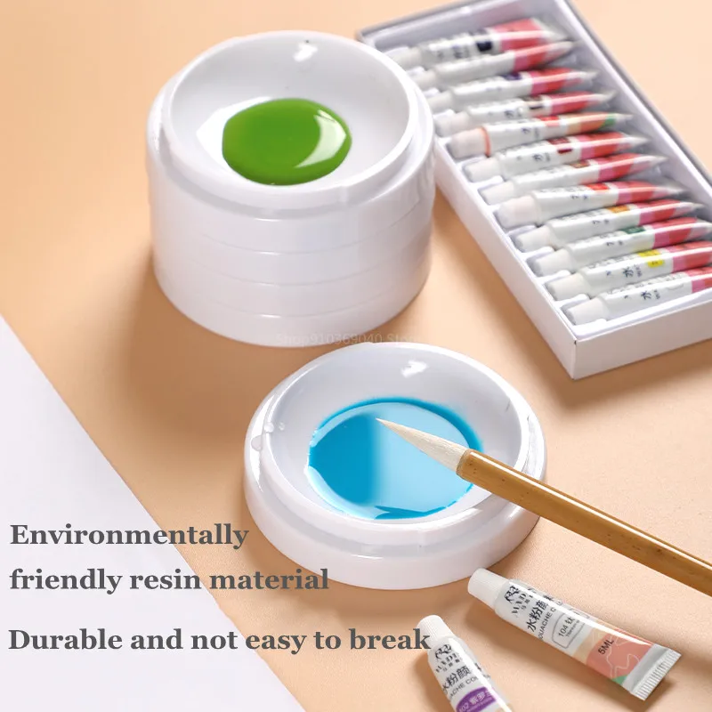 Watercolor Palette Multi-layer Imitation Porcelain Palette with Cover Calligraphy Ink Plate Paint Box Watercolor Painting Art Supplies
