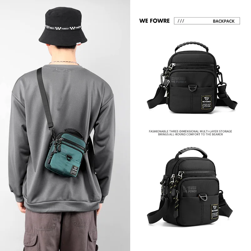New Fashion Crossbody Bag Men's Sports Splash Proof Shoulder Bag Personalized Leisure Riding Trend Skew Backpack