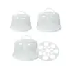 Cake Carrier with Lid and Handle Dustproof Round Cake Cover Portable Cake Box for Doughnuts Camping Desserts Cookies Dishes 1
