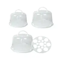 Cake Carrier with Lid and Handle Dustproof Round Cake Cover Portable Cake Box for Doughnuts Camping Desserts Cookies Dishes 1