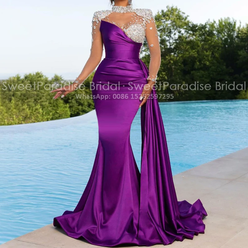 

Блестящее вечернее платье с квадратным вырезом, Прозрачное платье с длинным рукавом и юбкой-годе, платье для выпускного вечера