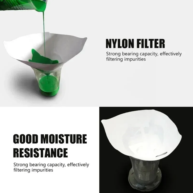 Disposable Paint Filter Paper Funnel 10/100Pcs