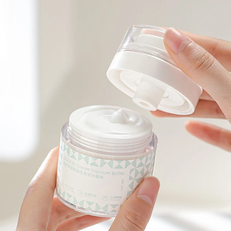 에어리스 펌프 항아리 빈 아크릴 크림 병 리필 화장품, 사용하기 쉬운 용기, 휴대용 여행 메이크업 도구, 1PC, 15g, 30g, 50g