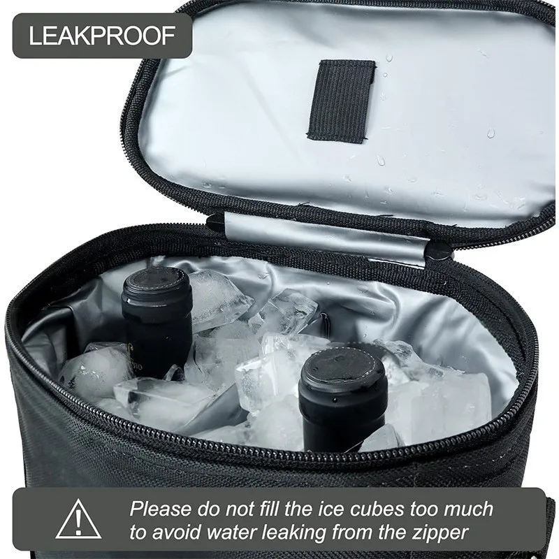 캠핑 용품 단열 누수 방지 와인 쿨러 백 조절 가능한 어깨끈 휴대용 와인 선물 가방 냉장 병용