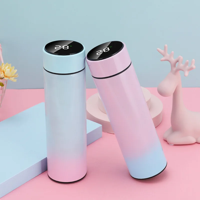 500ml Smart Thermos Water Bottl Led Digital Temperature Display Keeps