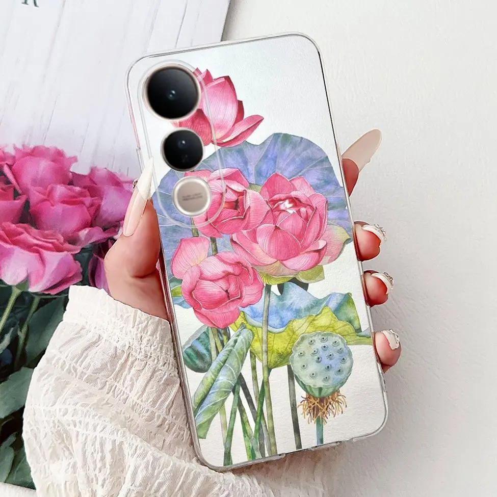 Cute Cat Luxury Fashion Floral Painted Back Cover - Stylish and Fun Phone Case
